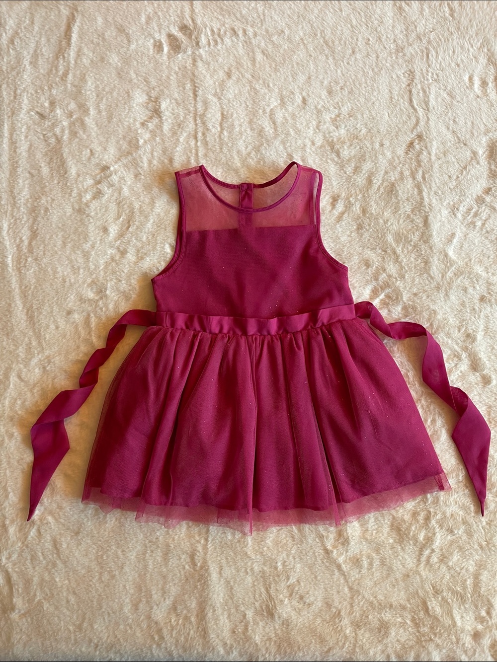 Special Editions Girls Sleeveless Tulle Party Dress - Berry Pink SZ 4